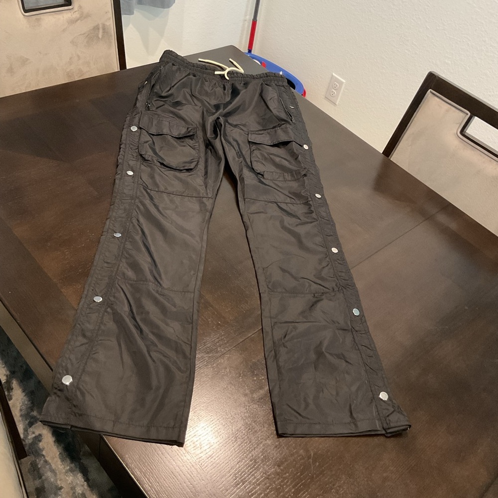 Elastic aged Waist Slim Flare Stacked Cargo Trousers